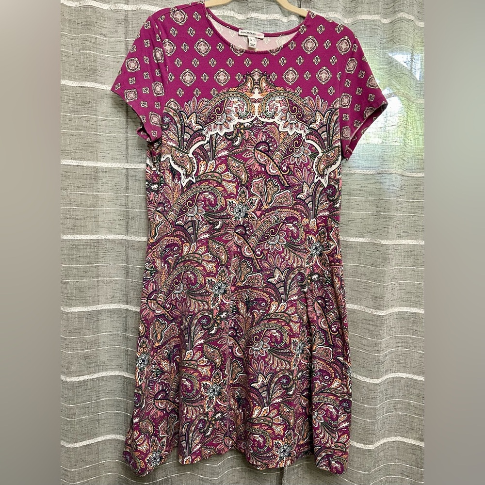 Isaac Mizrahi Pink/Purple Paisley Dress